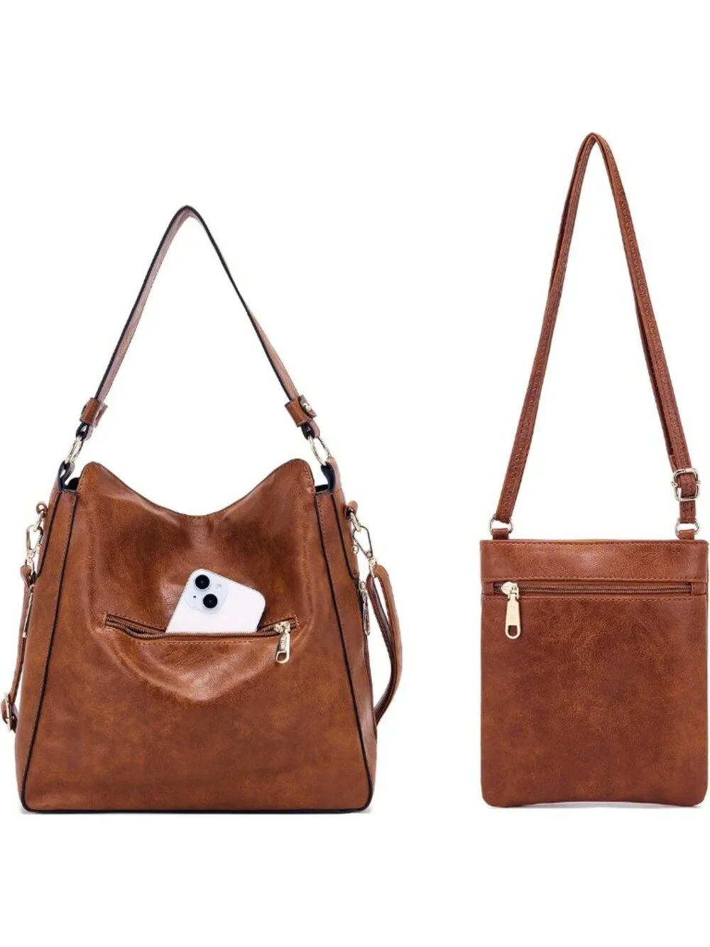 Stylish 4PC Handbag & Wallet Set for Women - Large Hobo Bag & Chic Accessories